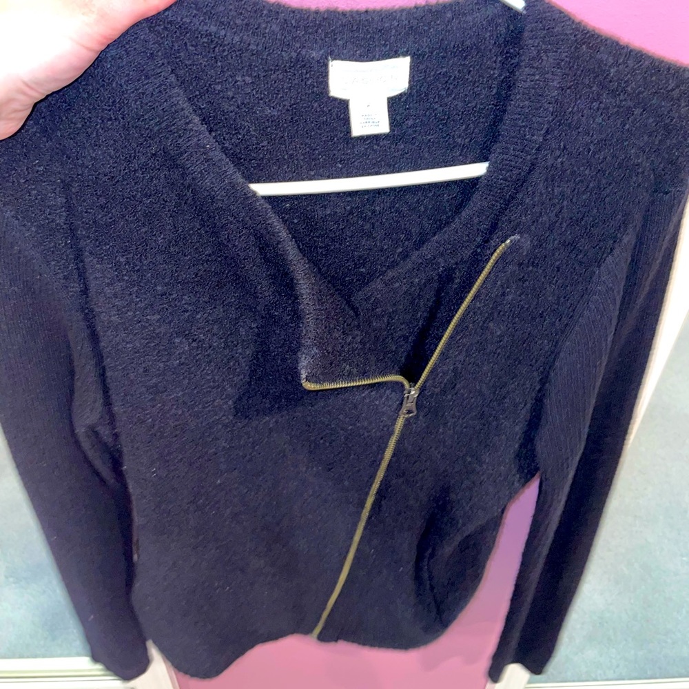 Black side zip sweater